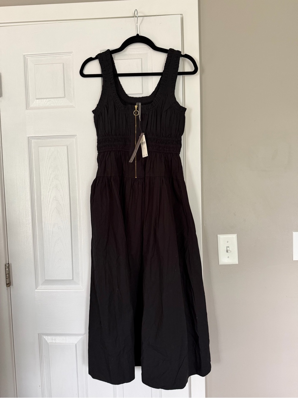 Anthropologie Somerset Black Half Zip Maxi Dress NEW NWT